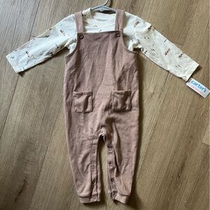 NWT Carter's Corduroy Overalls with Cream Shirt